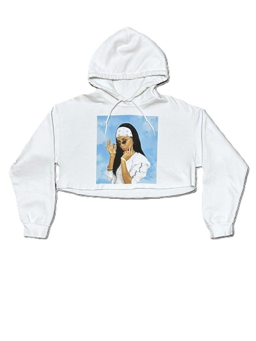 FRCHS Los Angeles AALIYAH Women's White Cropped Hoodie